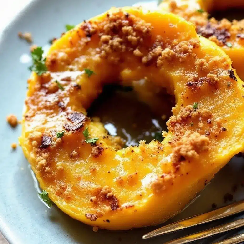 crispy maple butter delicata squash rings - featured image
