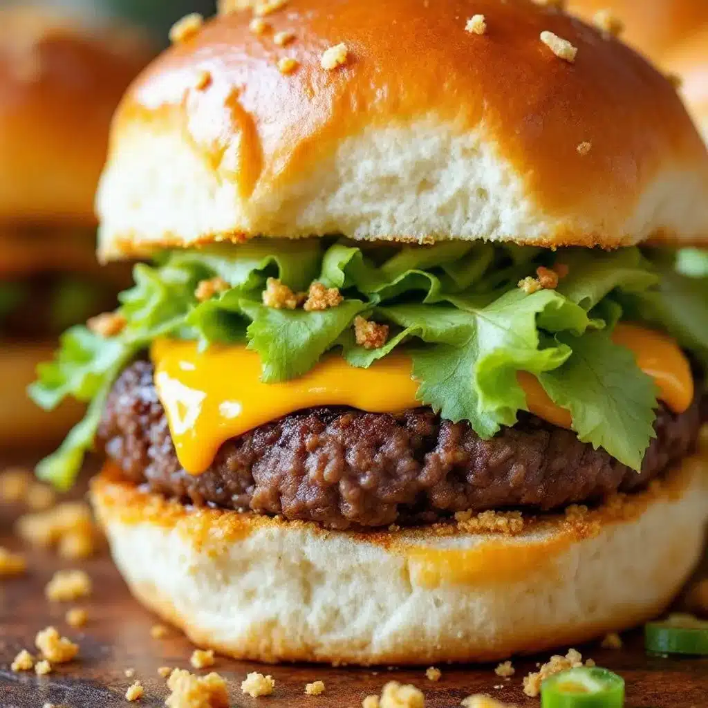 crispy mini football cheeseburger sliders - featured image