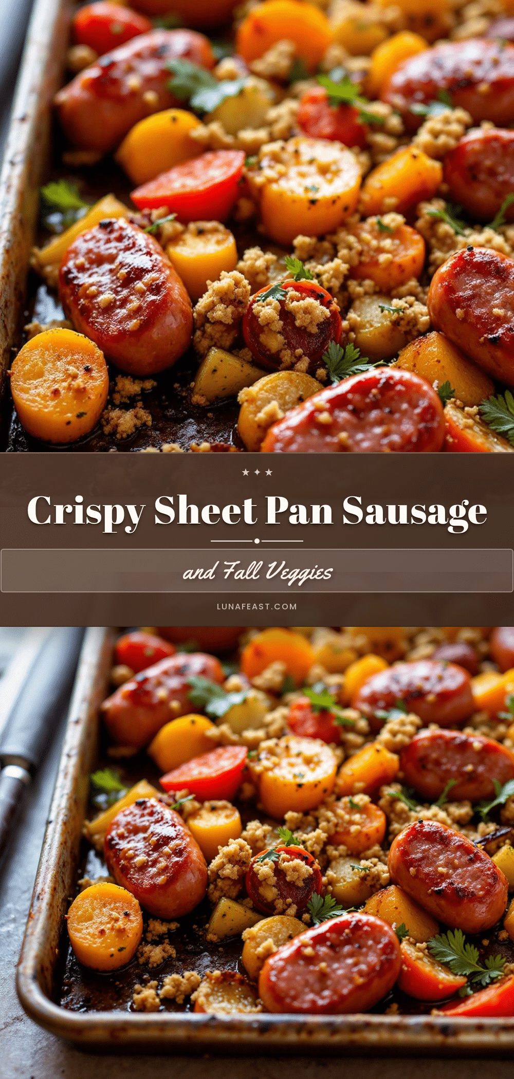crispy sheet pan sausage and fall veggies recipe