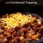 crockpot chili with cornbread topping - featured image