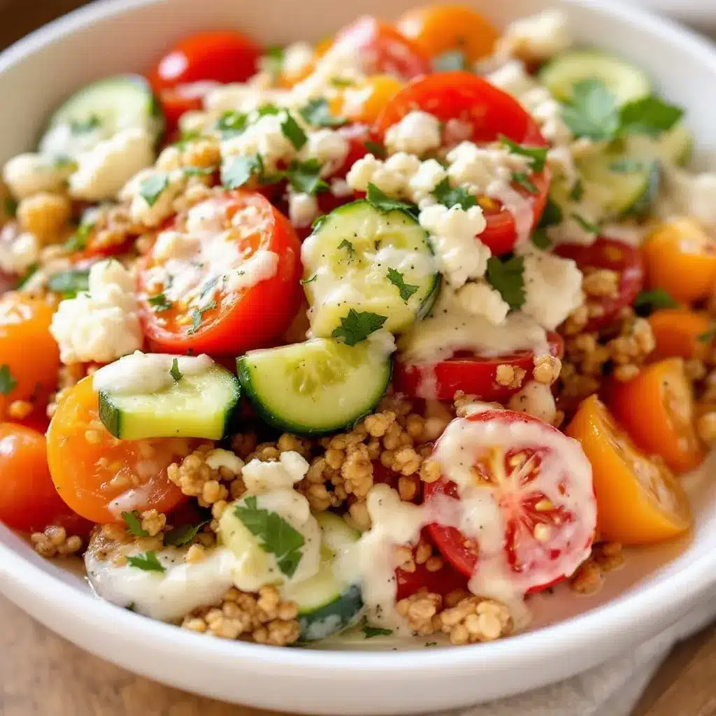 cucumber tomato salad with feta preparation steps