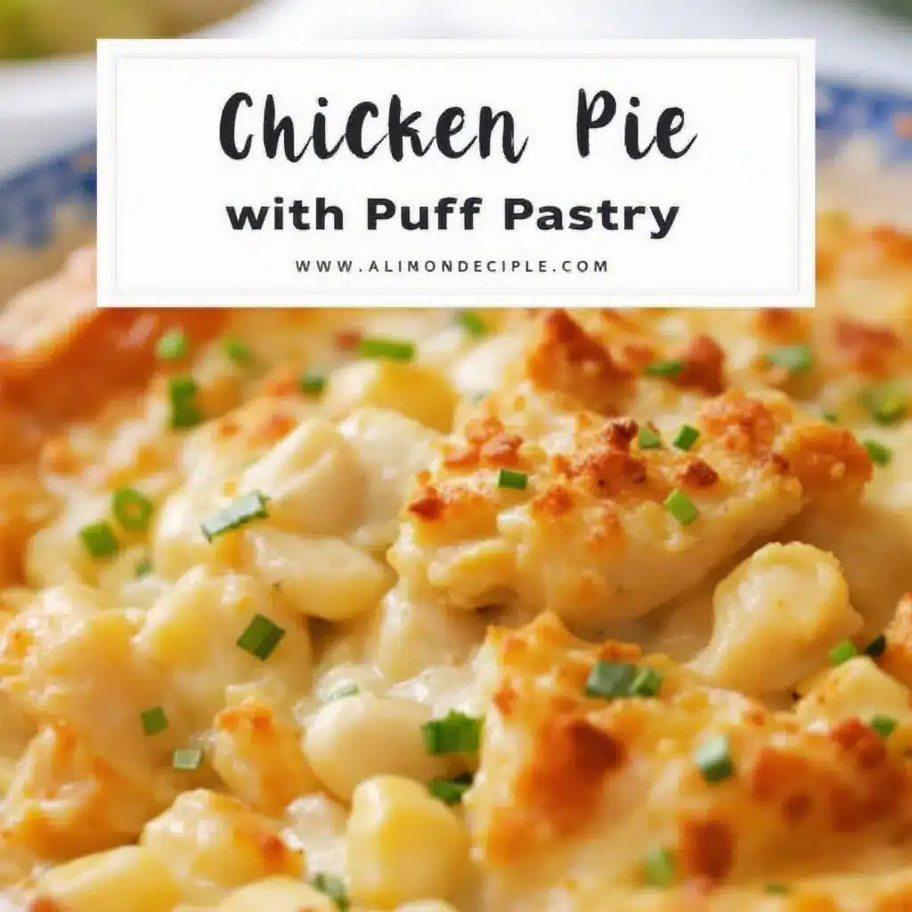 easy chicken pot pie with puff pastry preparation steps
