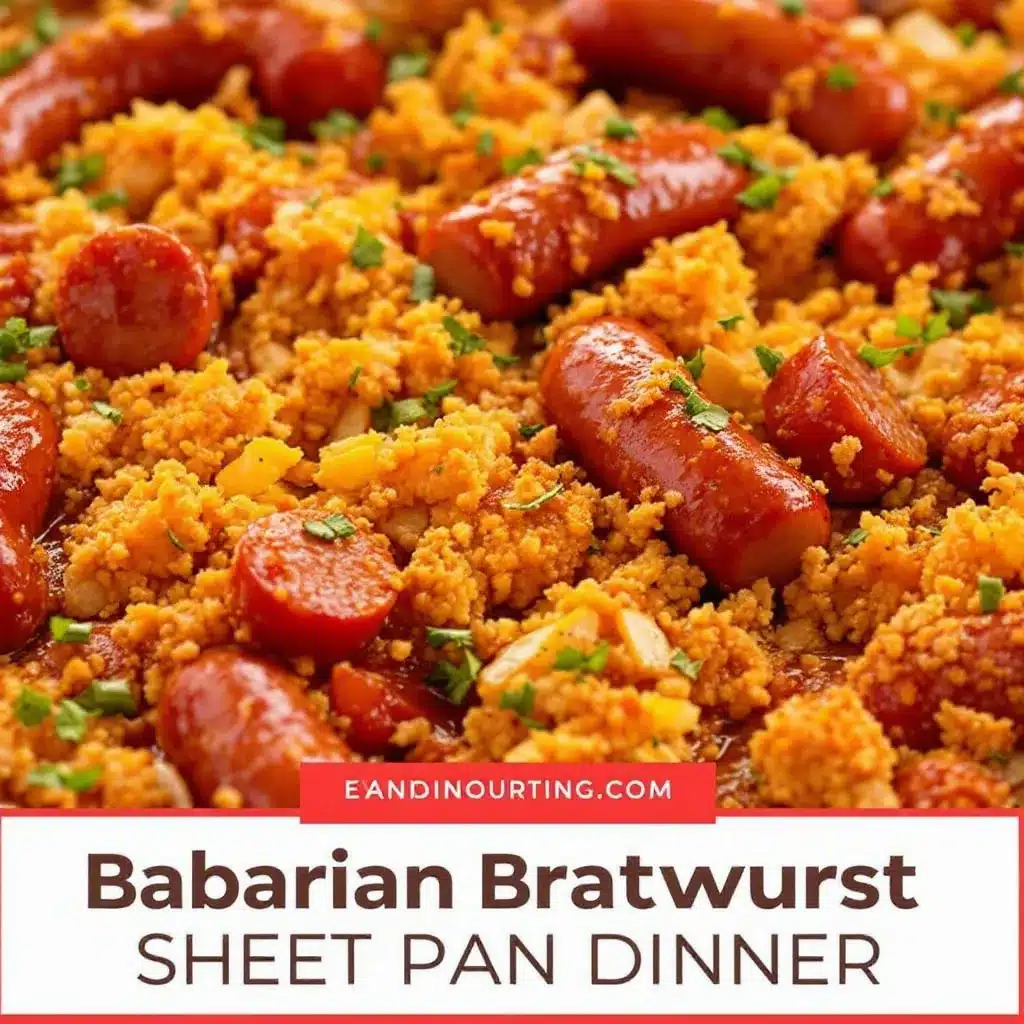 Easy Crispy Bavarian Bratwurst Sheet Pan Dinner preparation steps
