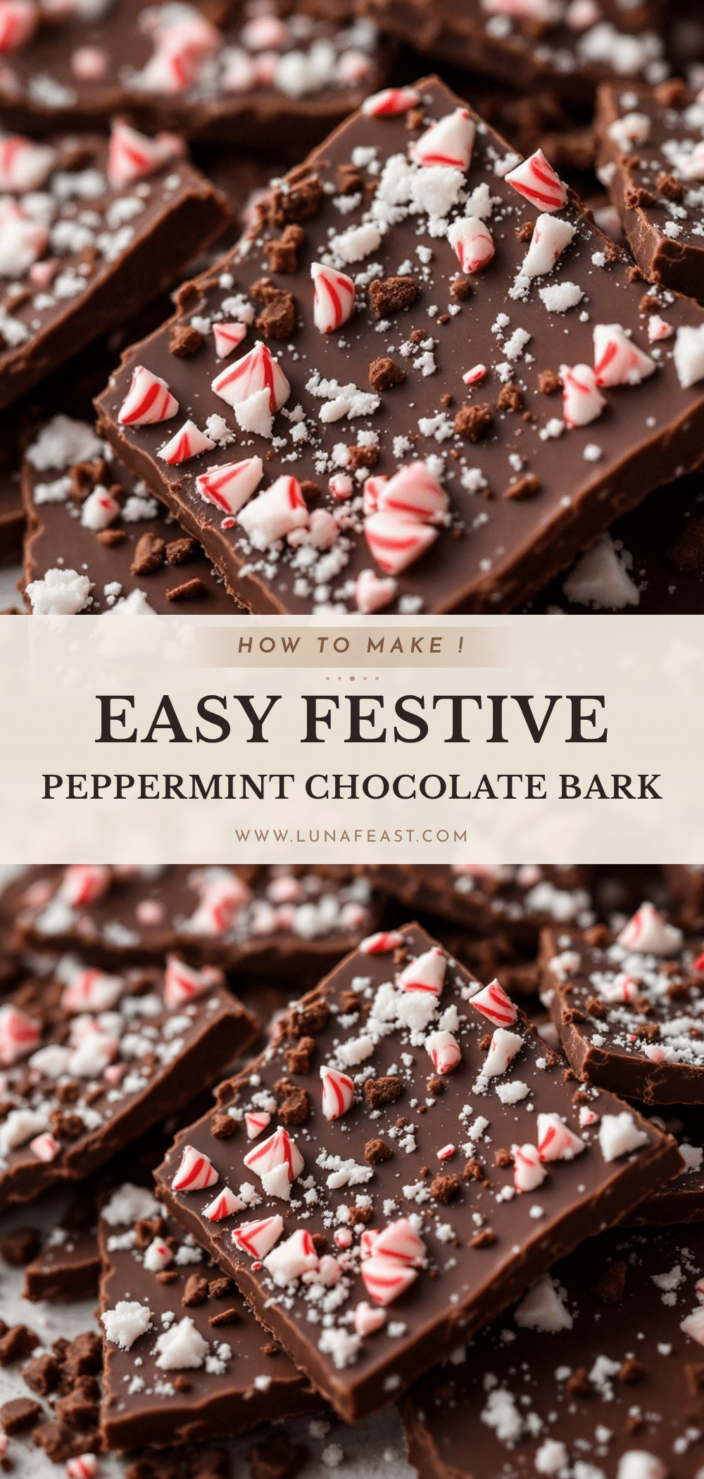 easy festive peppermint chocolate bark recipe