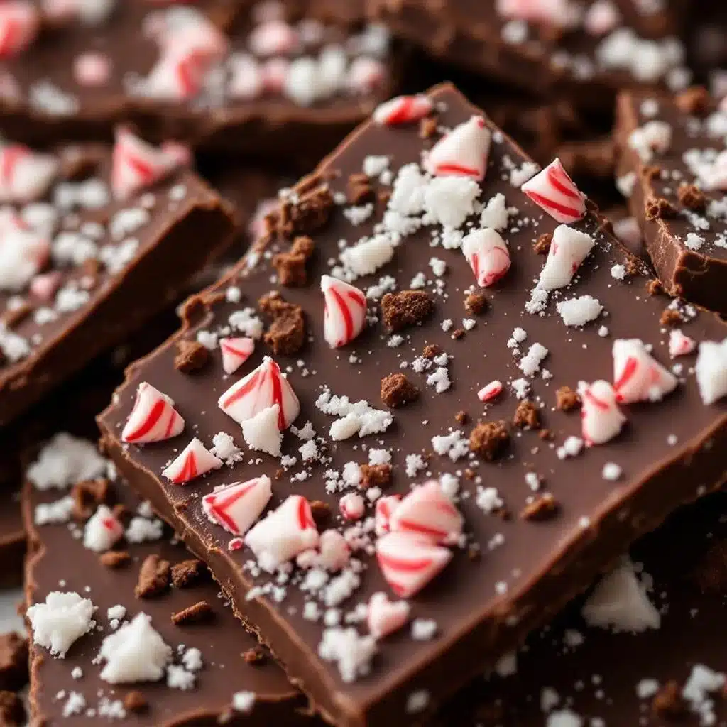 easy festive peppermint chocolate bark - featured image