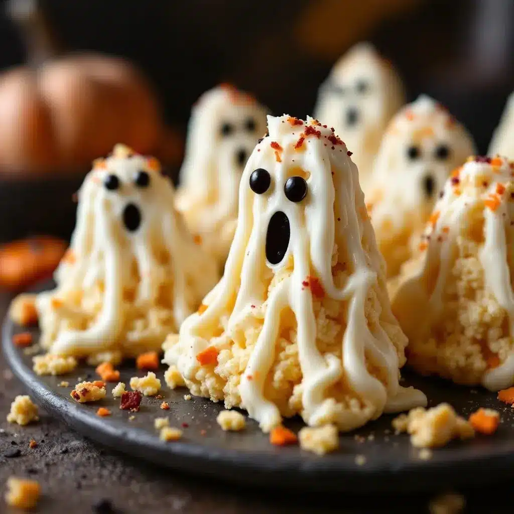 Easy Halloween Rice Krispie Ghost Treats preparation steps