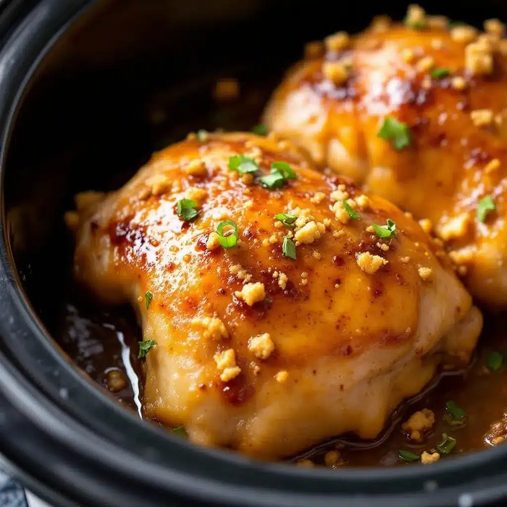 easy honey garlic crockpot chicken thighs preparation steps