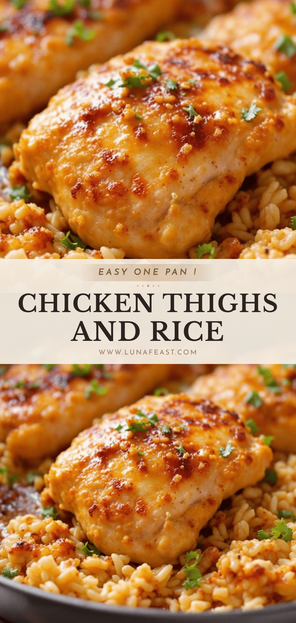 Easy One-Pan Chicken Thigh and Rice Bake recipe