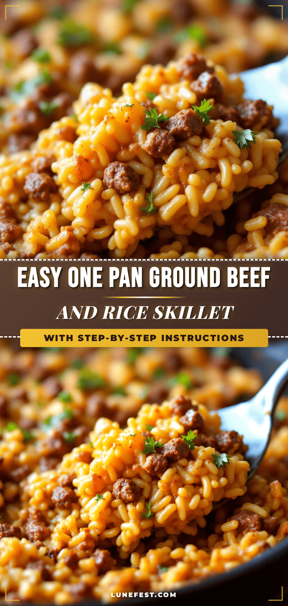 easy one pan ground beef and rice skillet casserole recipe