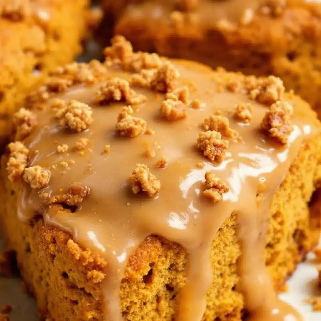 flaky pumpkin scones with maple glaze - featured image