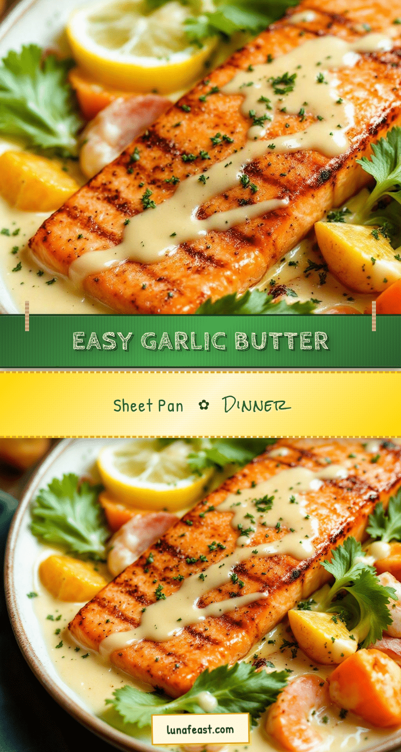 garlic butter salmon sheet pan dinner recipe