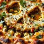 halloween jack-o-lantern veggie pizza - featured image