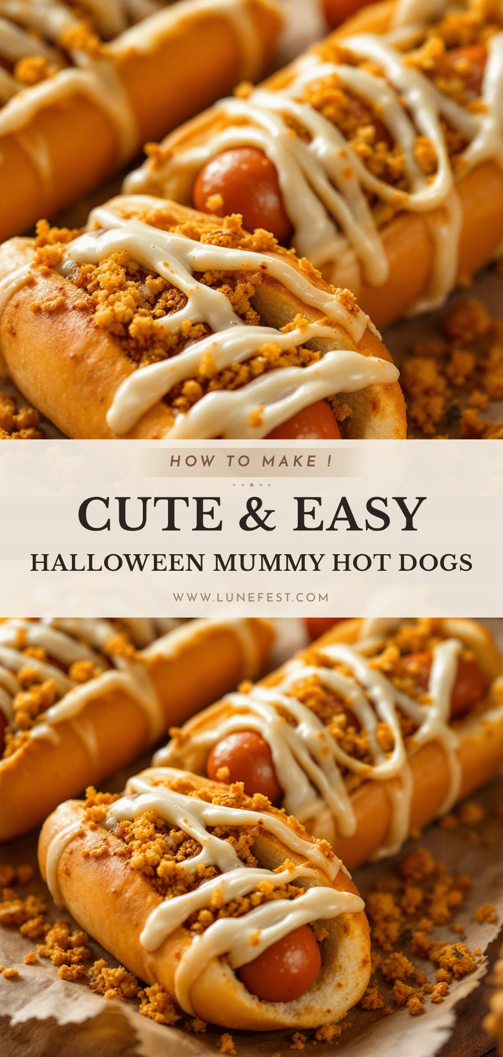 Halloween Mummy Hot Dogs recipe