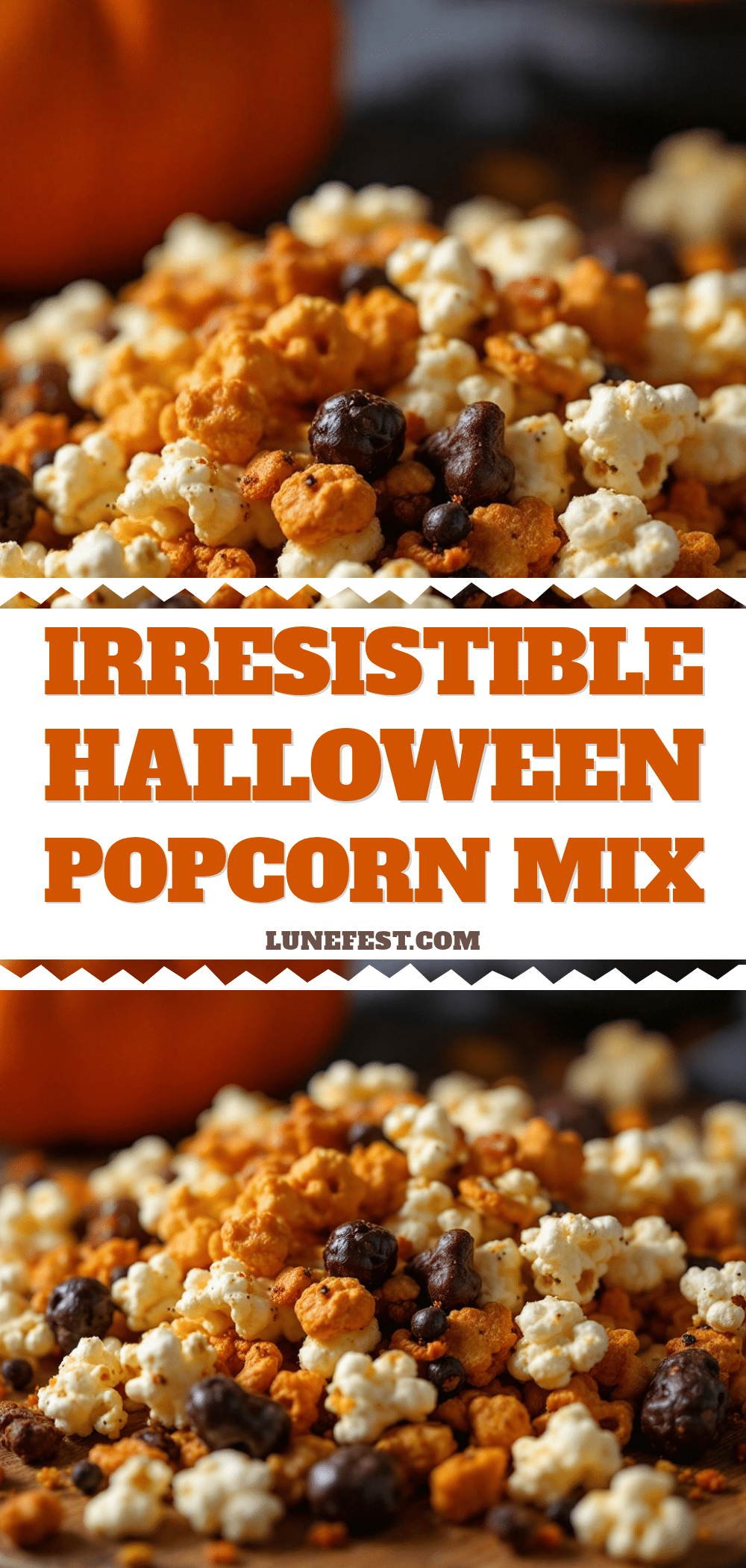 Halloween Popcorn Snack Mix recipe