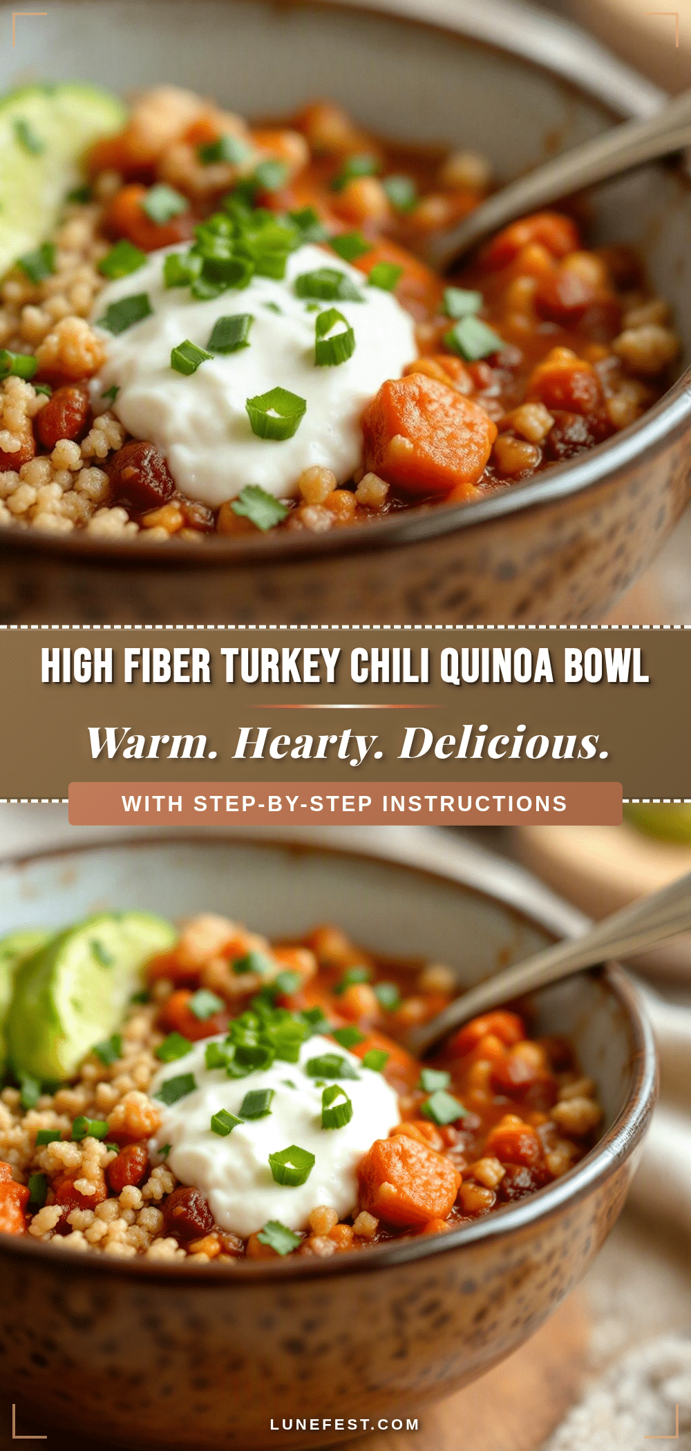 healthy high-fiber turkey chili with quinoa recipe