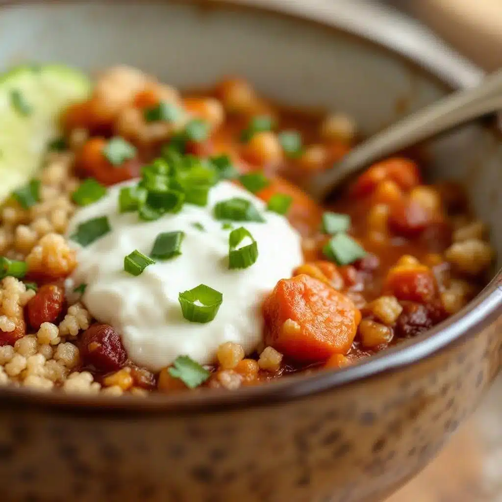healthy high-fiber turkey chili with quinoa - featured image