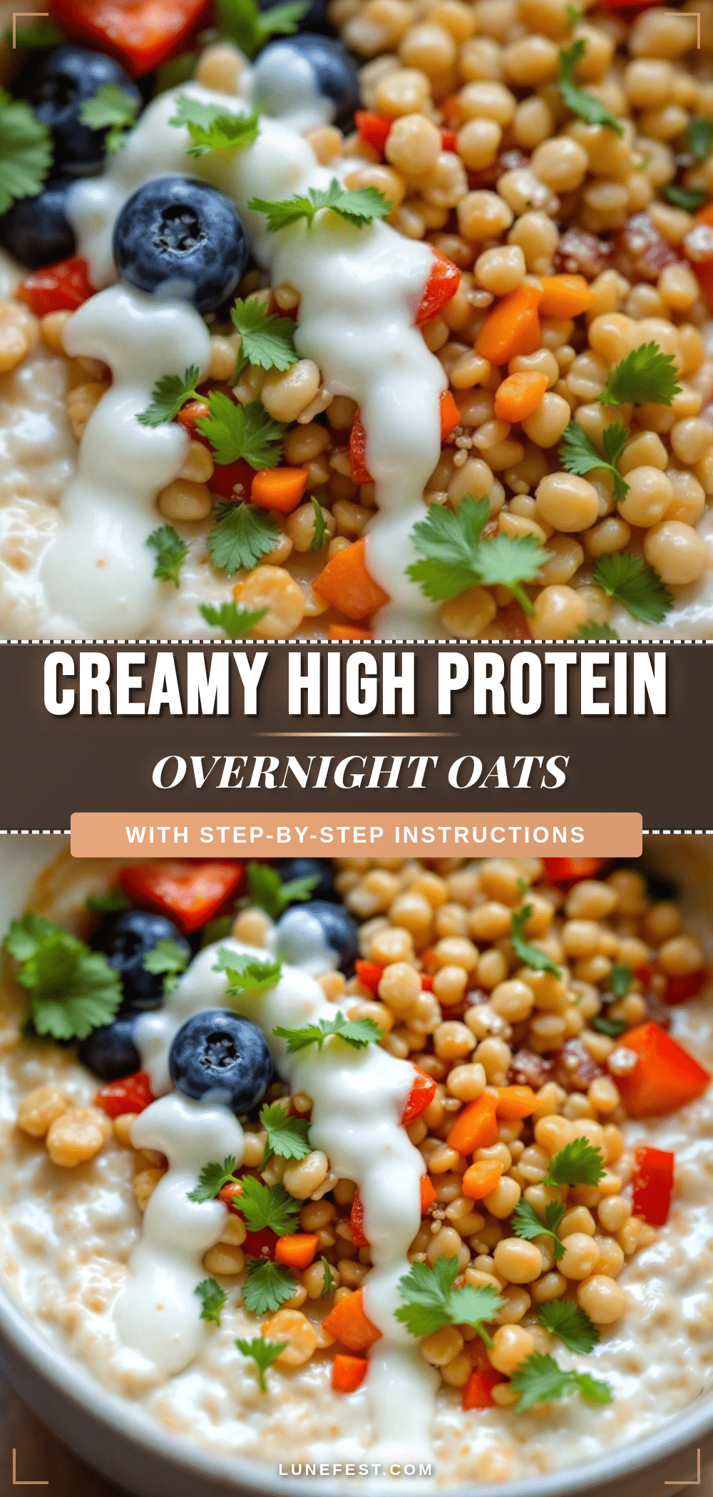 healthy high-protein overnight oats meal prep jars recipe