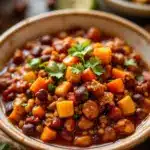 healthy turkey chili - featured image