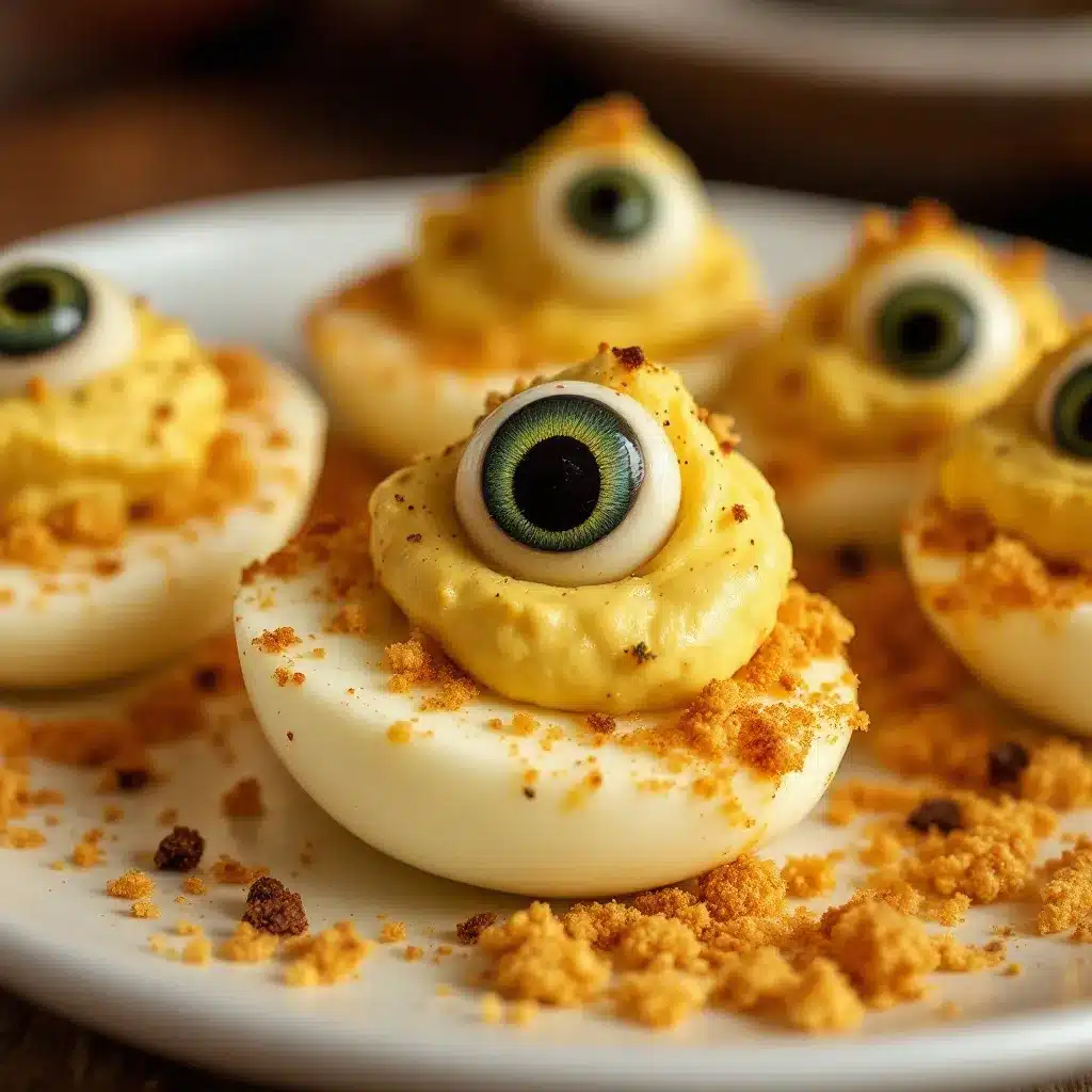 monster eyeball deviled eggs preparation steps