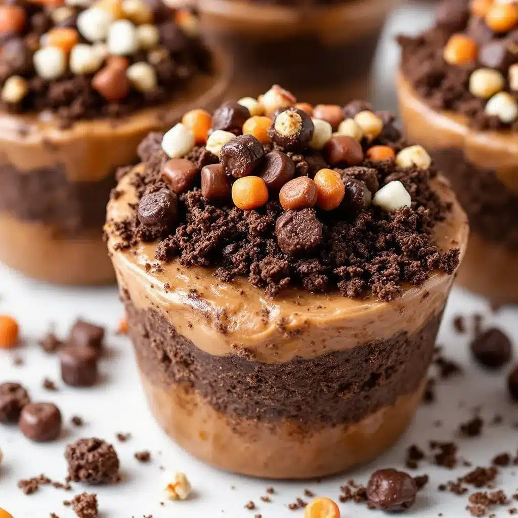 no-bake halloween dirt cup pudding preparation steps