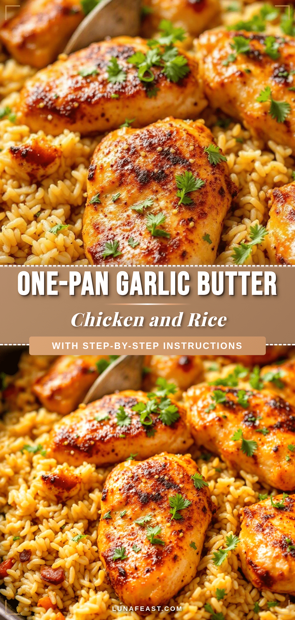 one-pan garlic butter chicken and rice recipe