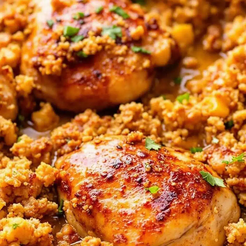 one-pan garlic butter chicken thighs - featured image