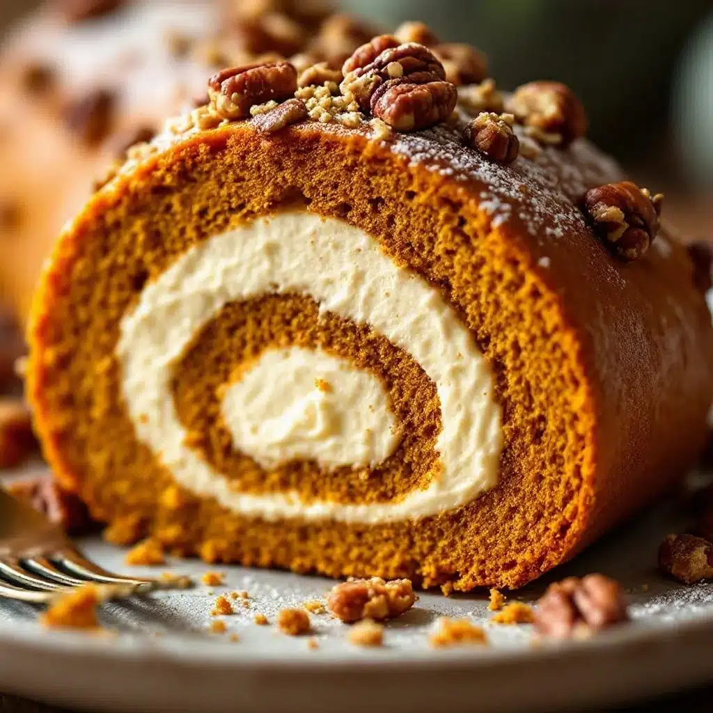 pumpkin cream cheese roll - featured image