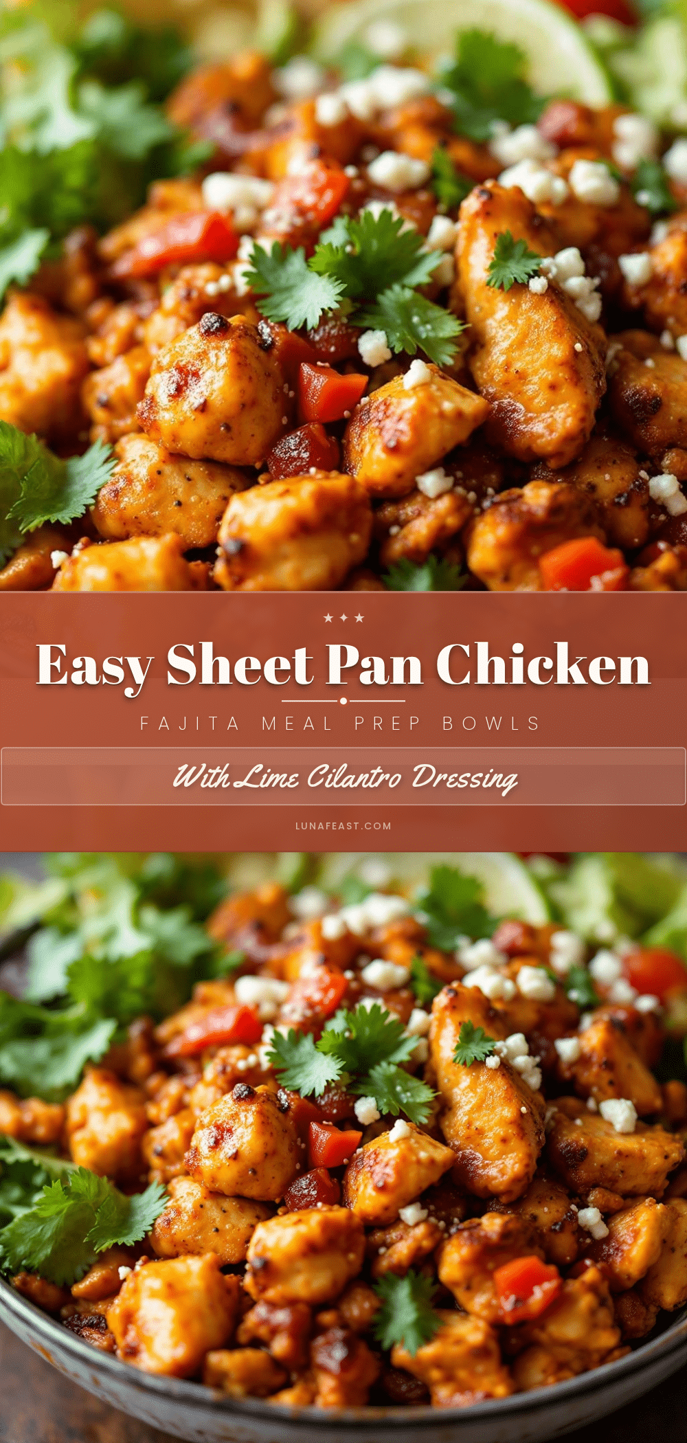 Sheet Pan Chicken Fajita Meal Prep Bowls recipe