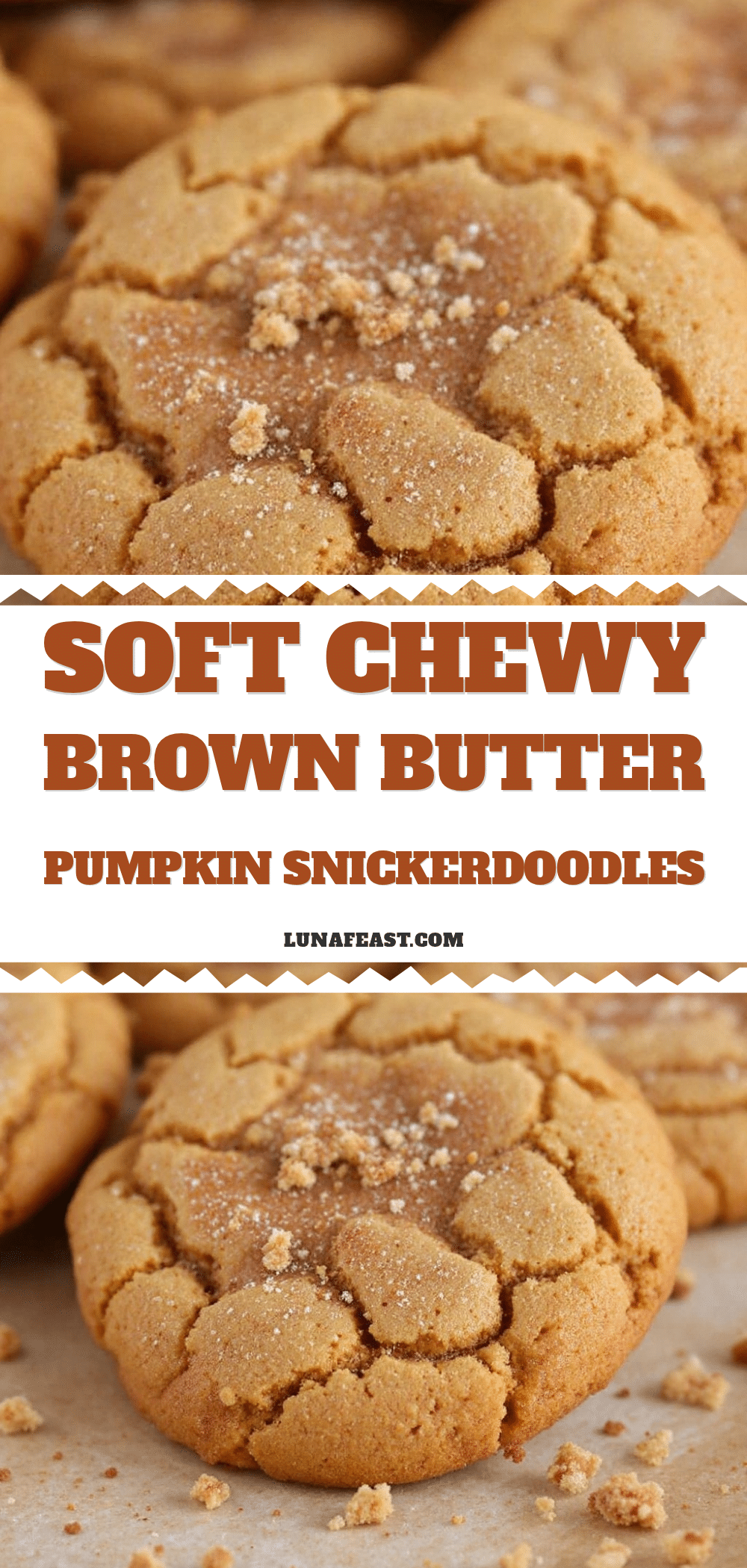 Soft Brown Butter Pumpkin Snickerdoodle Cookies recipe
