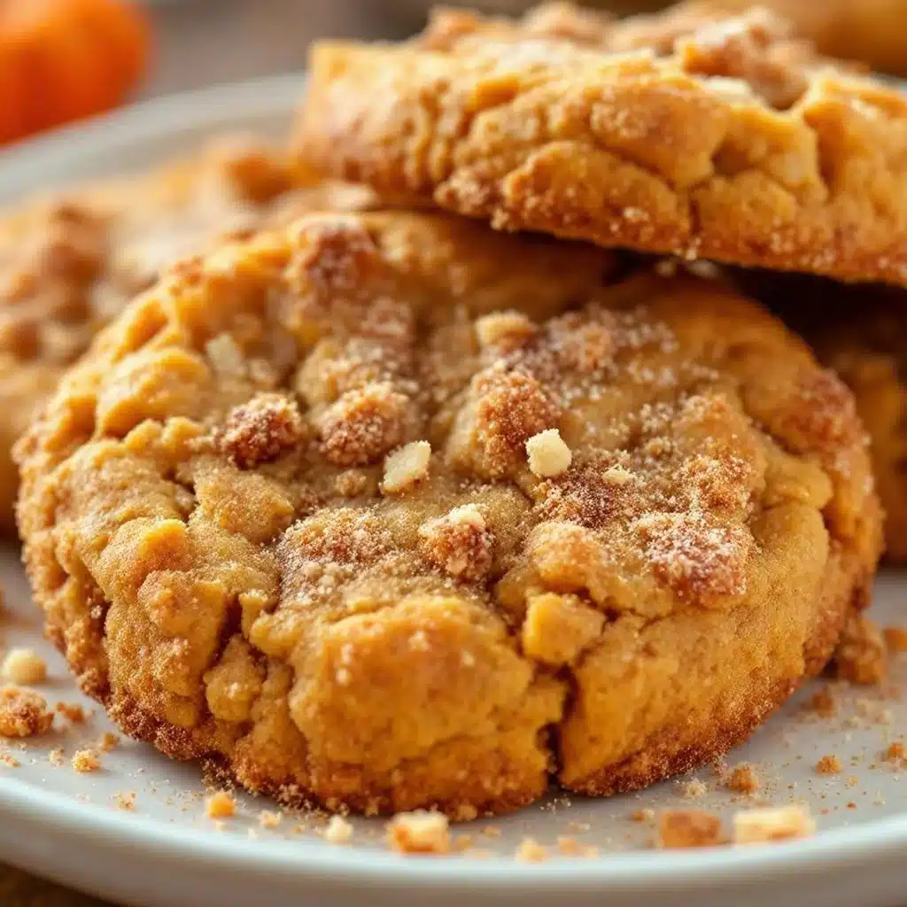 soft chewy pumpkin snickerdoodle cookies - featured image