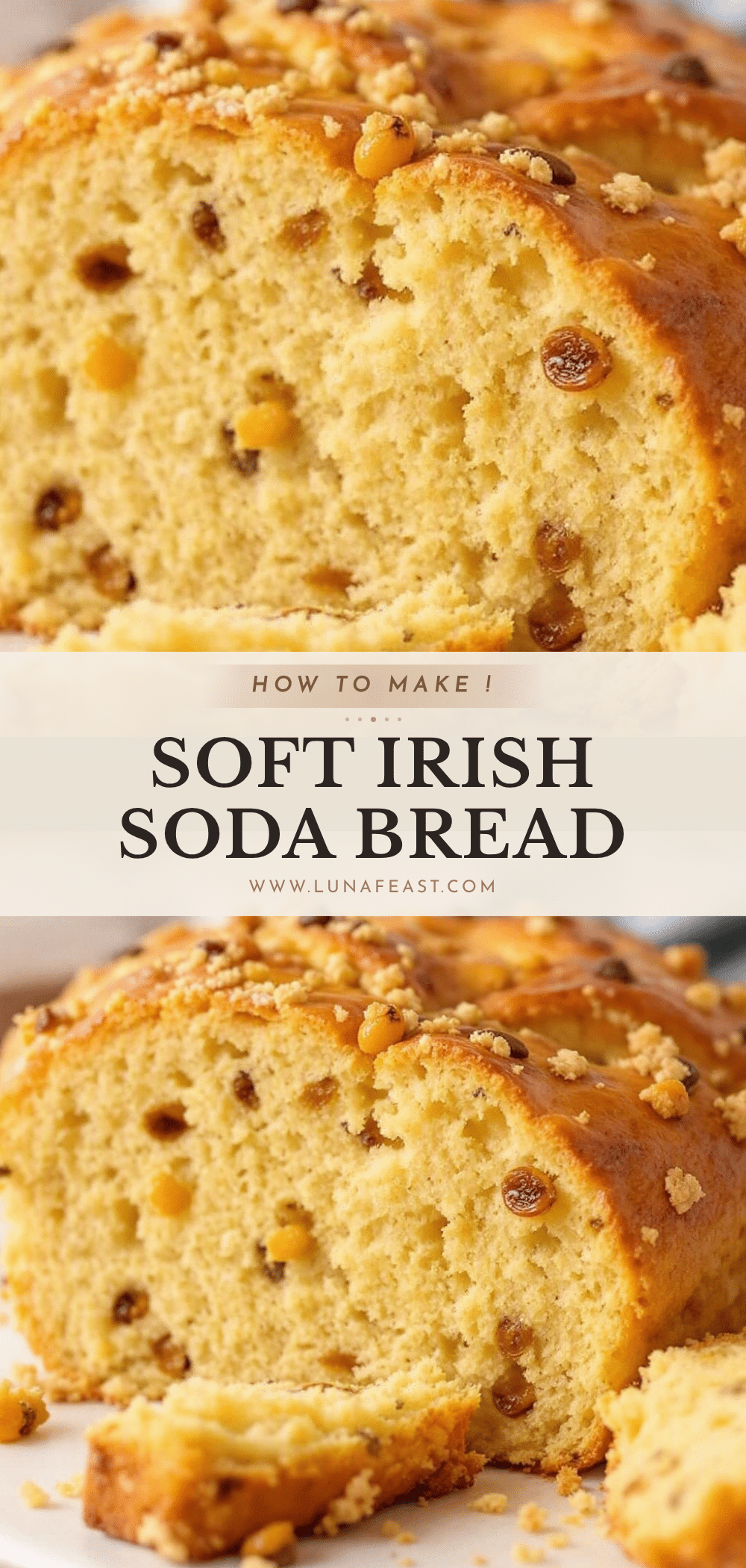 soft Irish soda bread with golden raisins recipe