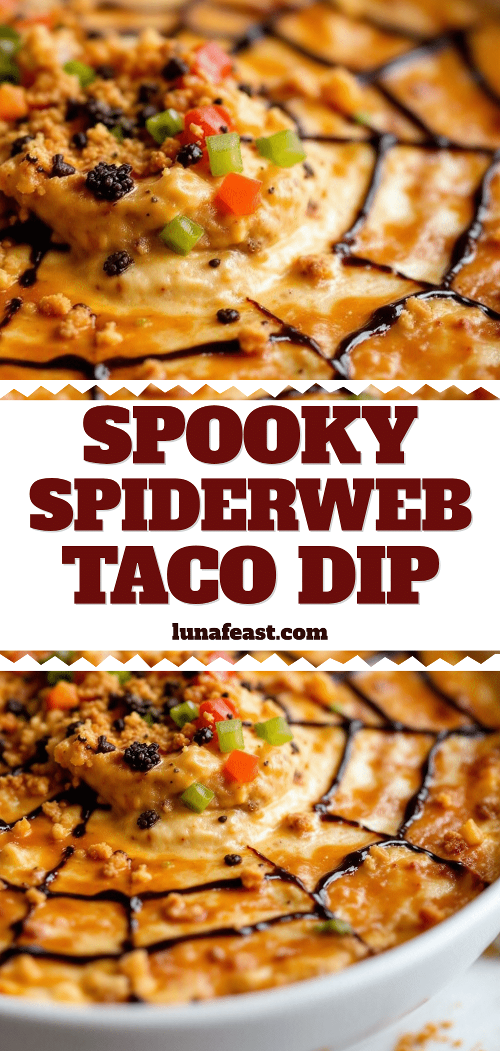 Spiderweb Taco Dip for Halloween recipe