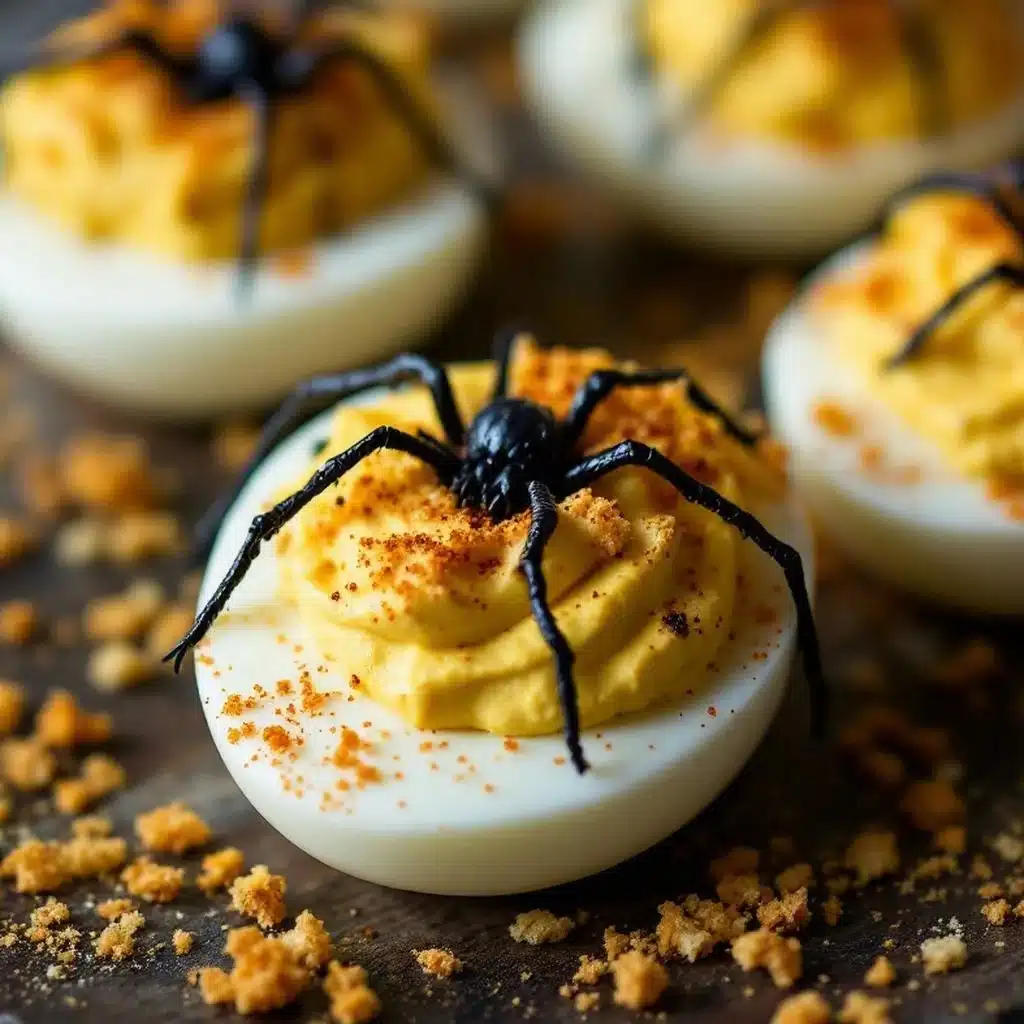 spooky spider deviled eggs - featured image