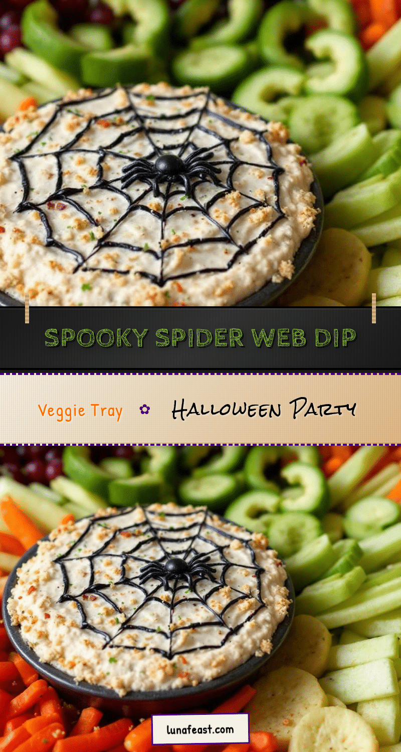 Spooky Spider Web Dip Veggie Tray recipe