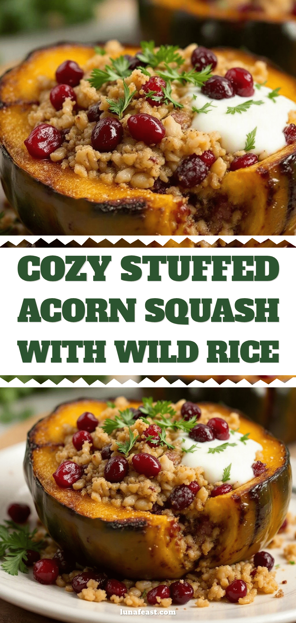 Stuffed Acorn Squash with Wild Rice recipe